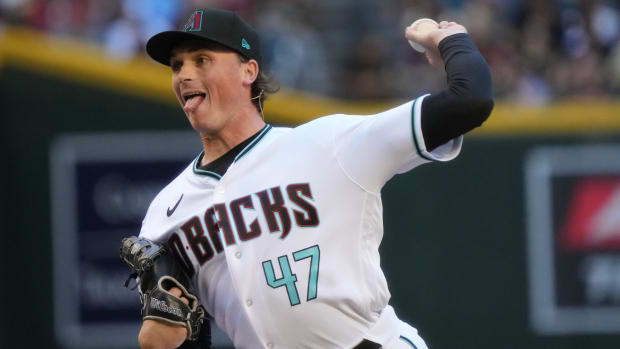 Tommy Henry pitching in Chase Field May 6, 2023
